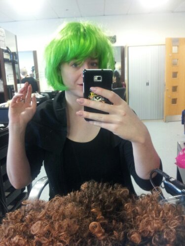 not pubes, just another wig sitting in front of the mirror