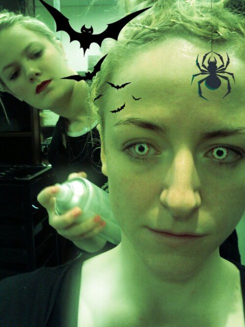 a wee cheeky green one with halloween stickers, because why not