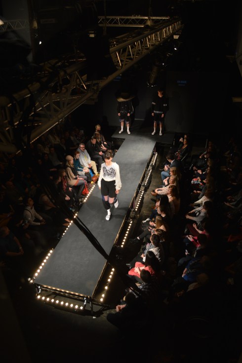 view from the makeup room upstairs above the catwalk